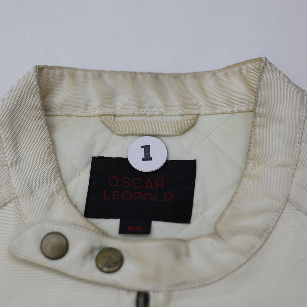 Vintage Mens Oscar Leopold Moto Bomber Custom Garage Racing Jacket Size M