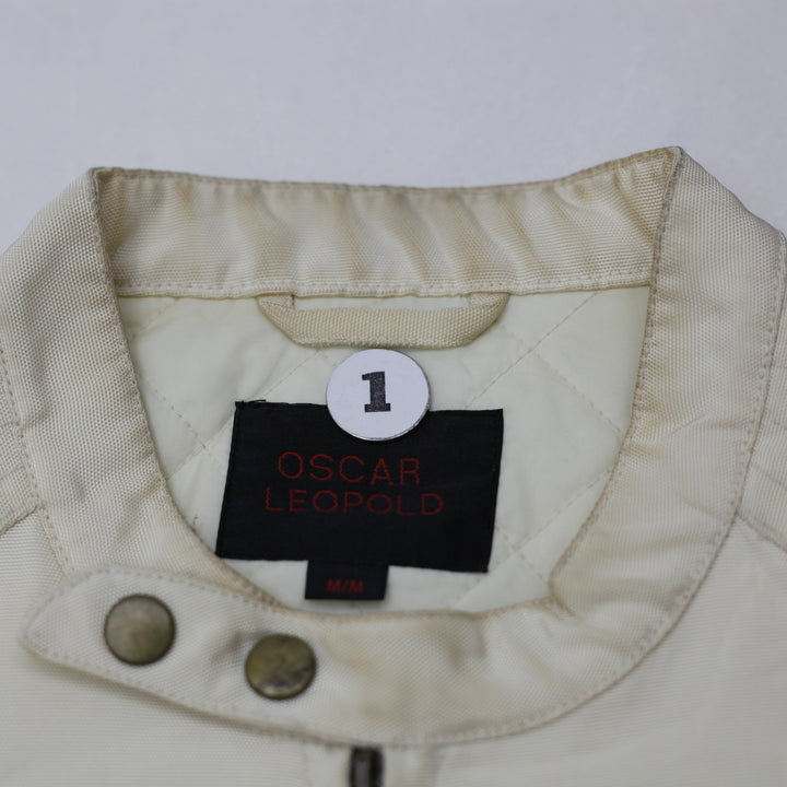 Vintage Mens Oscar Leopold Moto Bomber Custom Garage Racing Jacket Size M