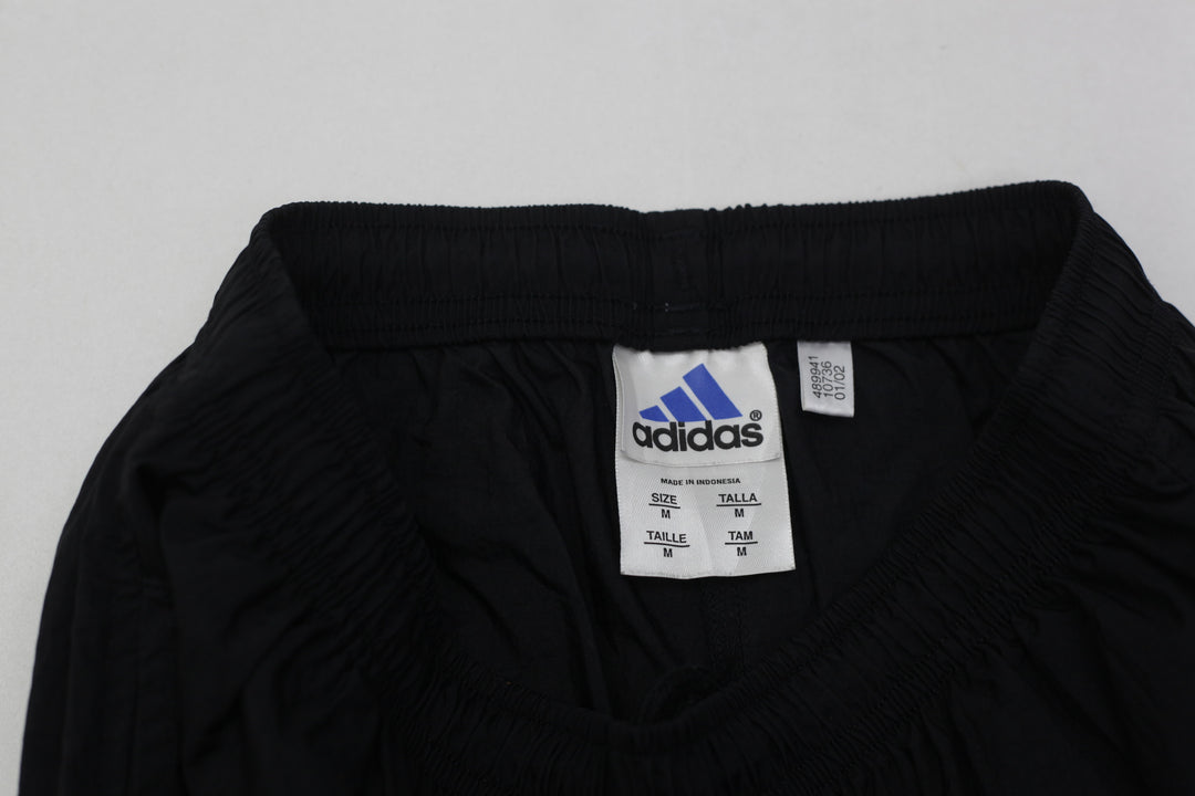Vintage Embroidered Adidas Logo Black Nylon Pants