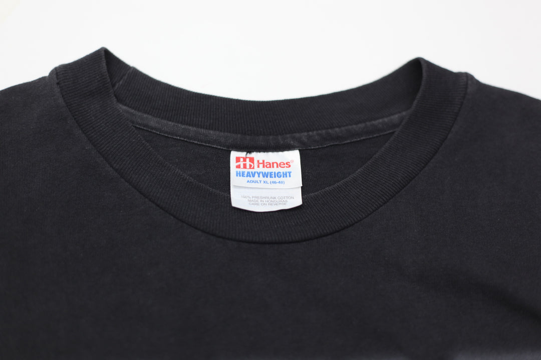 Vintage Chicago Bulls Basketball T-Shirt Single Stitch Black Hanes XL