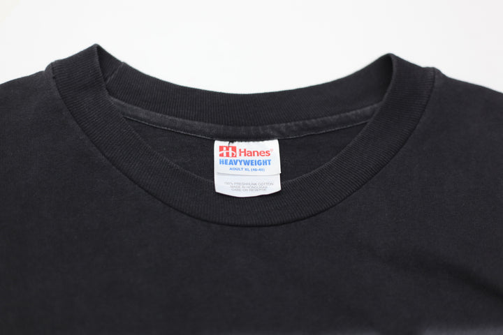 Vintage Chicago Bulls Basketball T-Shirt Single Stitch Black Hanes XL