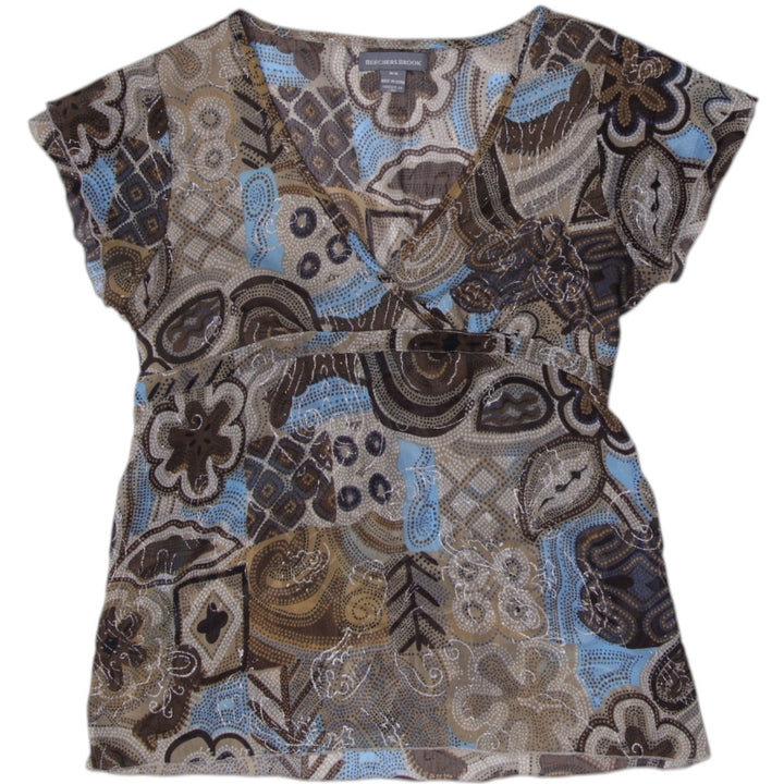 Y2K Ladies Beechers Brook Blouse Floral Pattern Top Size M