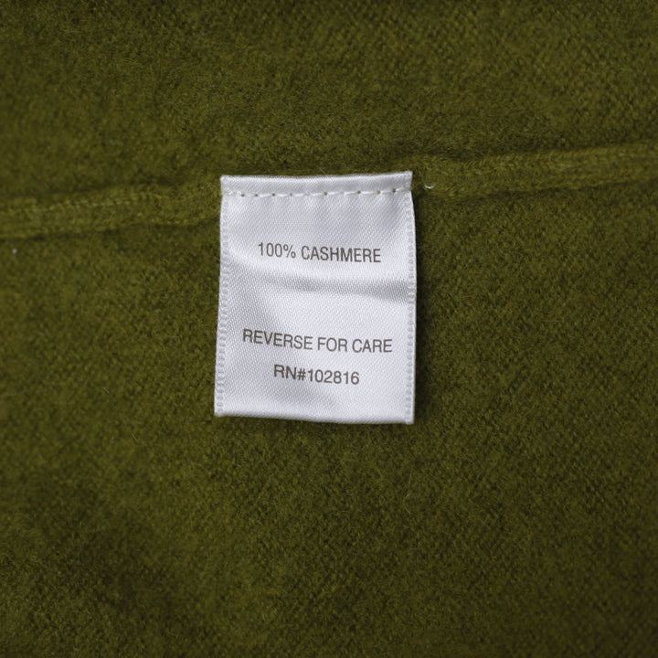 Ladies Garnet Hill 100% Cashmere Sweater Olive Green Raglan Crewneck Size M