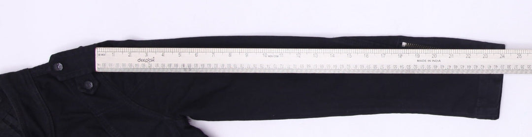 Y2K Ladies Guess Black Double Breasted Zipper Casual Jacket Size XS | Migration_Jackets - View 6 | Fashion Rerun