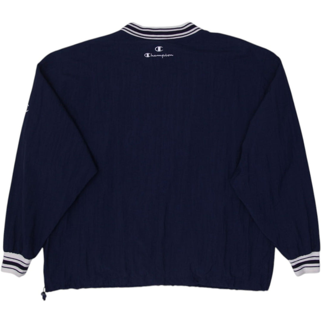 Vintage Mens Champion Blaine Navy Jacket Athletic Striped V-Neck