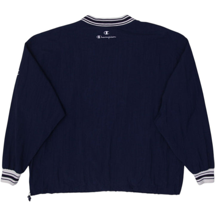 Vintage Mens Champion Blaine Navy Jacket Athletic Striped V-Neck