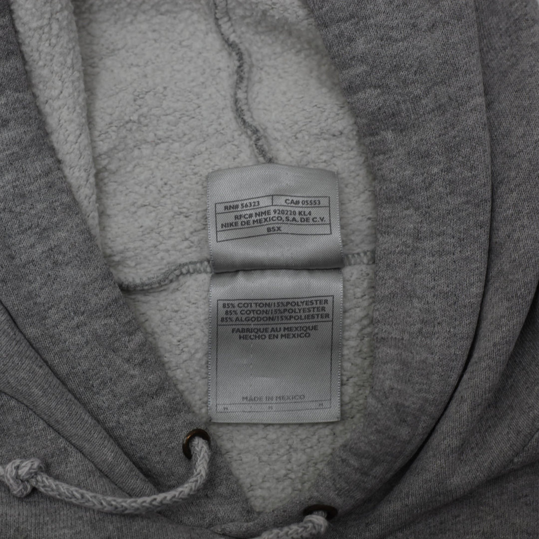 Vintage Nike Embroidered Center Swoosh Logo Gray Pullover Hoodie M | Migration_Hoodies - Detail View | Fashion Rerun