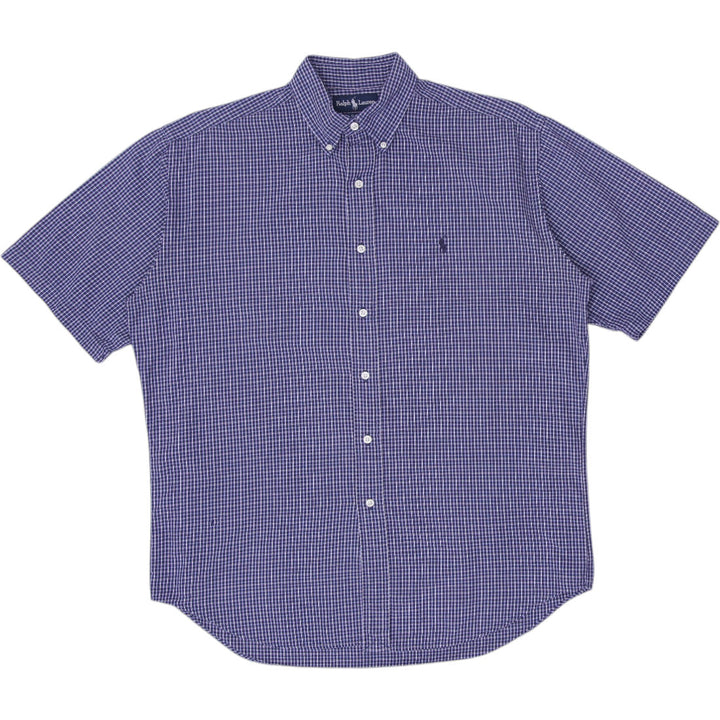 Mens Ralph Lauren Blake Shirt Navy Checkered Cotton Casual