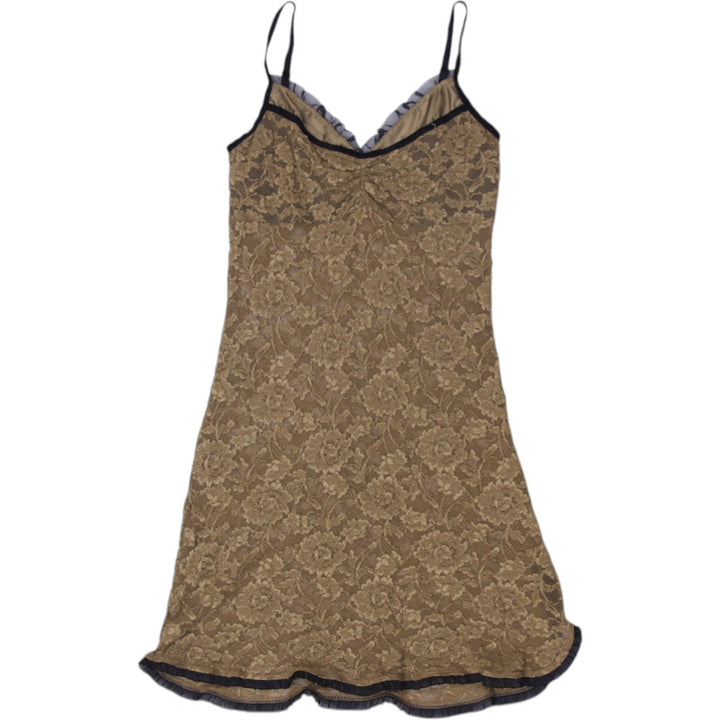 Y2K Ladies Mini Dress Olive Lace Spaghetti Straps | Migration_Dresses | Fashion Rerun