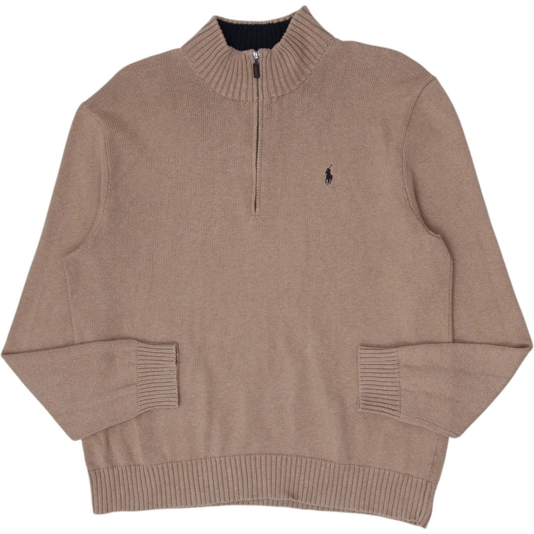 Mens Polo By Ralph Lauren Quarter Zip Knit Sweater 100% Cotton Size XXL