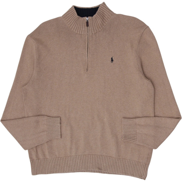 Mens Polo By Ralph Lauren Quarter Zip Knit Sweater 100% Cotton Size XXL