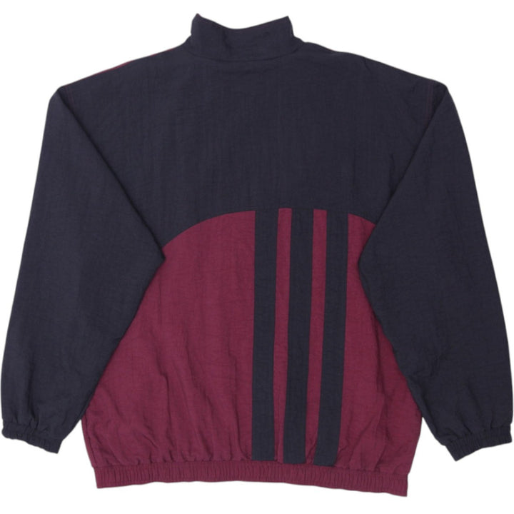 Vintage Mens Adidas Track Jacket Maroon Black Full Zip Nylon Size L | Migration_Jackets - Side View | Fashion Rerun