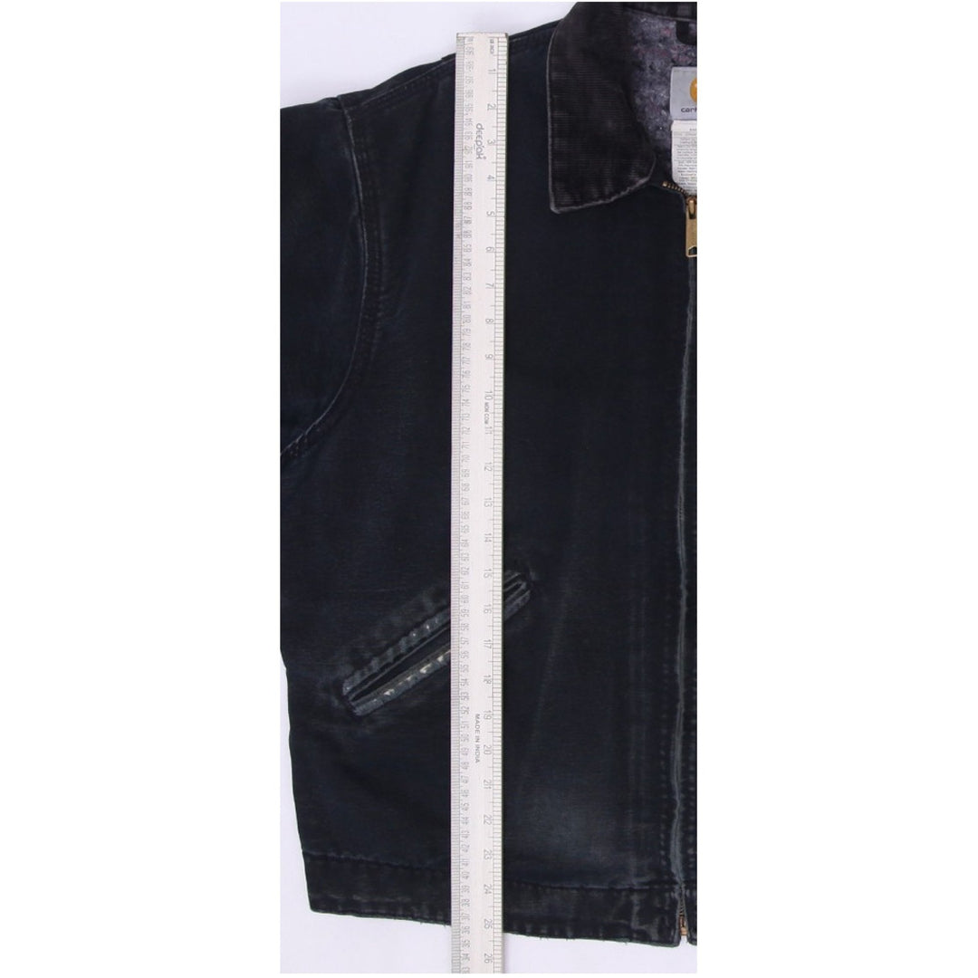 Vintage Carhartt J01 BLK Distressed Blanket Lined Detroit Jacket USA