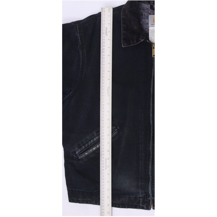 Vintage Carhartt J01 BLK Distressed Blanket Lined Detroit Jacket USA