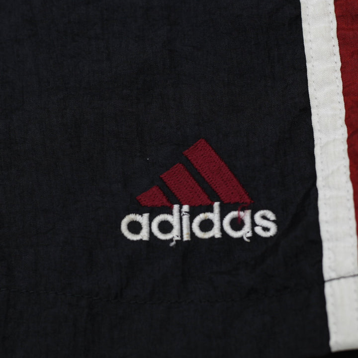 Vintage Adidas Equipment Era Nylon Track Shorts Black White Maroon Stripe Large