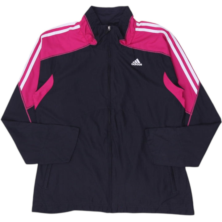Ladies Adidas Track Jacket Black Pink Full Zip Sportswear Size M