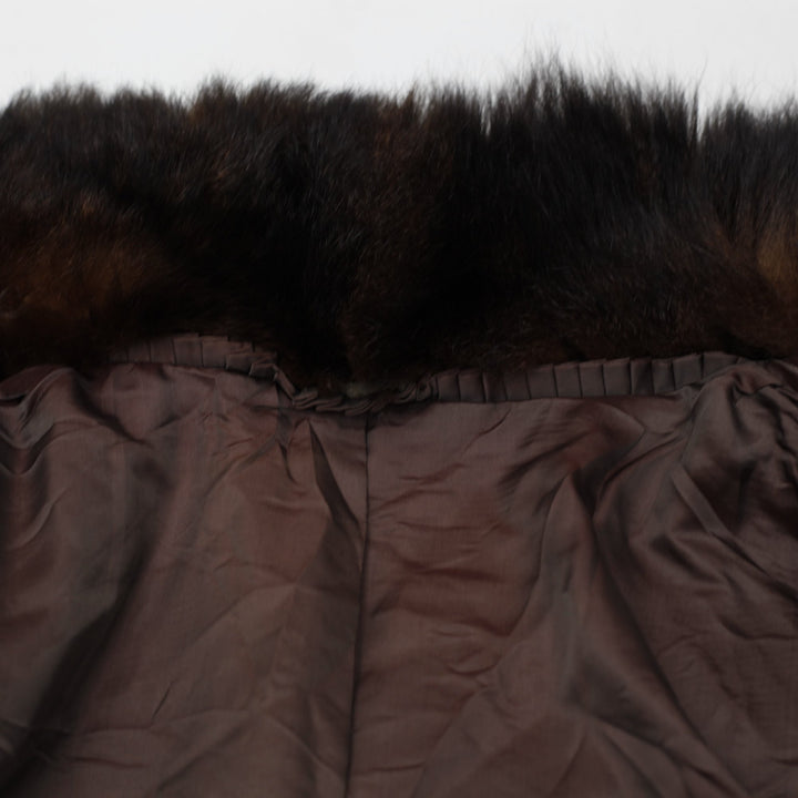 Vintage 1980s Dark Espresso Mink Fur Coat | Chevron Pattern Let-Out Real Fur Jacket | Glamorous Winter Swing | Fashion Rerun