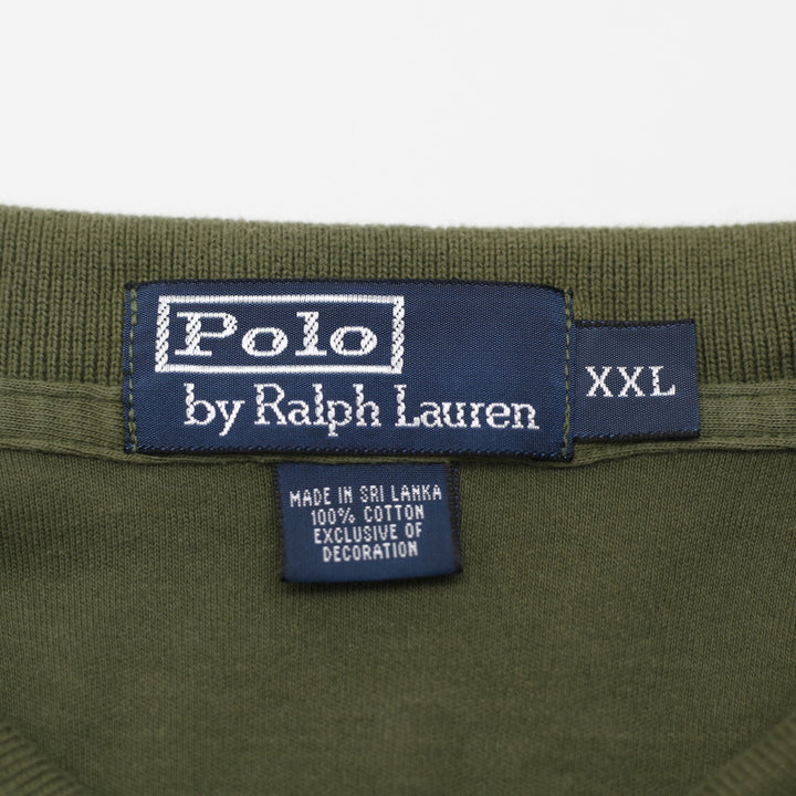 Mens Polo by Ralph Lauren Polo Shirt Olive Green Cotton Embroidered Logo