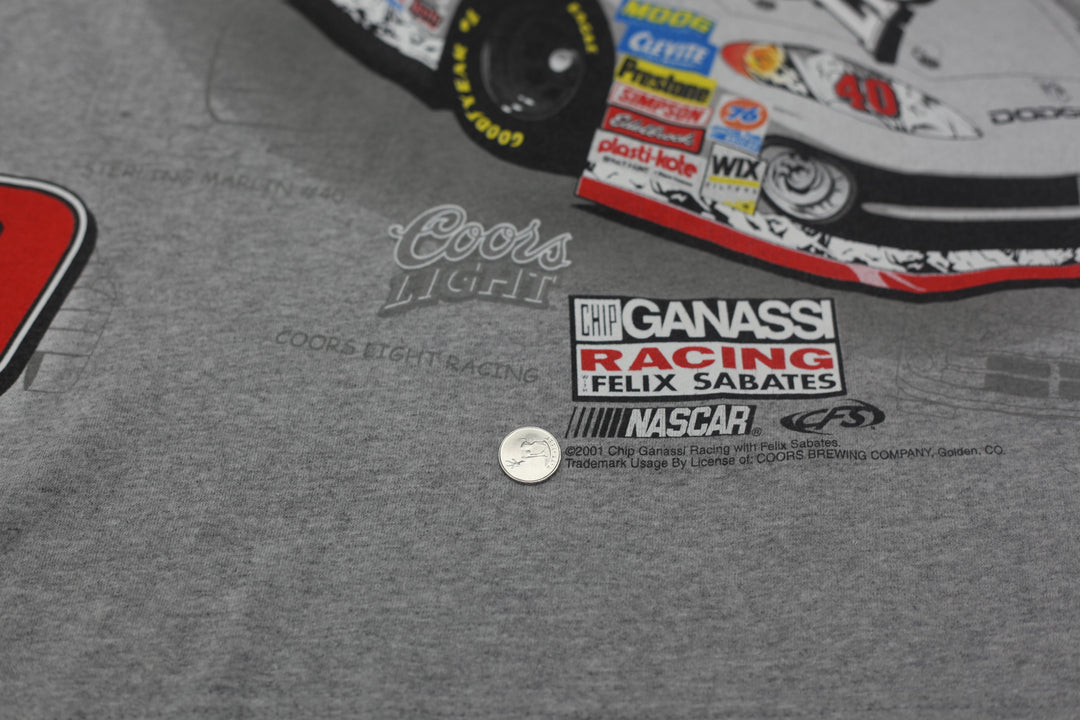 2001 Vintage Sterling Marlin Nascar Coors Light Racing AOP T-Shirt Delta L - Fashion Rerun Vintage Migration_T-Shirt