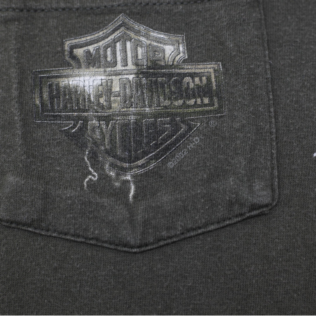 Vintage Harley Davidson Costa Rica Made In USA Olive Green Pocket T-Shirt M