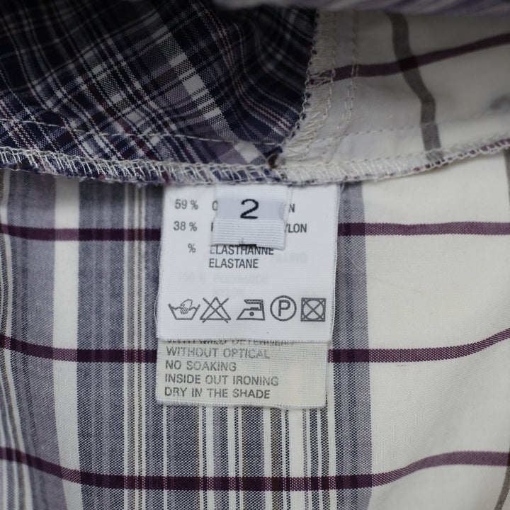 Y2K Ladies Garella Italy Asymmetrical Plaid Sleeveless Top Size 2
