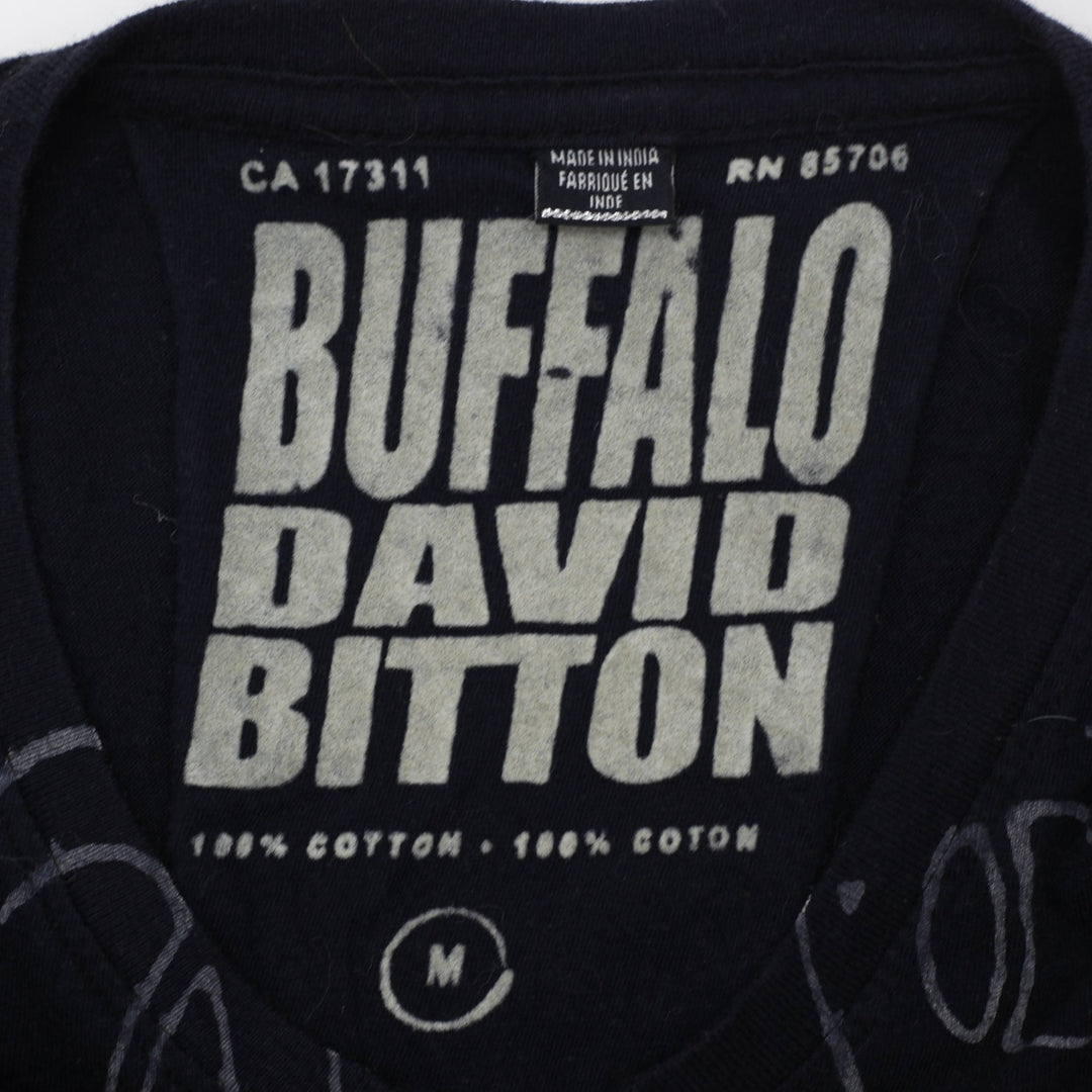 Y2K Mens Buffalo David Bitton Abstract Graffiti Streetwear T-Shirt Size M