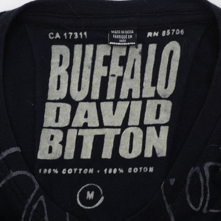 Y2K Mens Buffalo David Bitton Abstract Graffiti Streetwear T-Shirt Size M