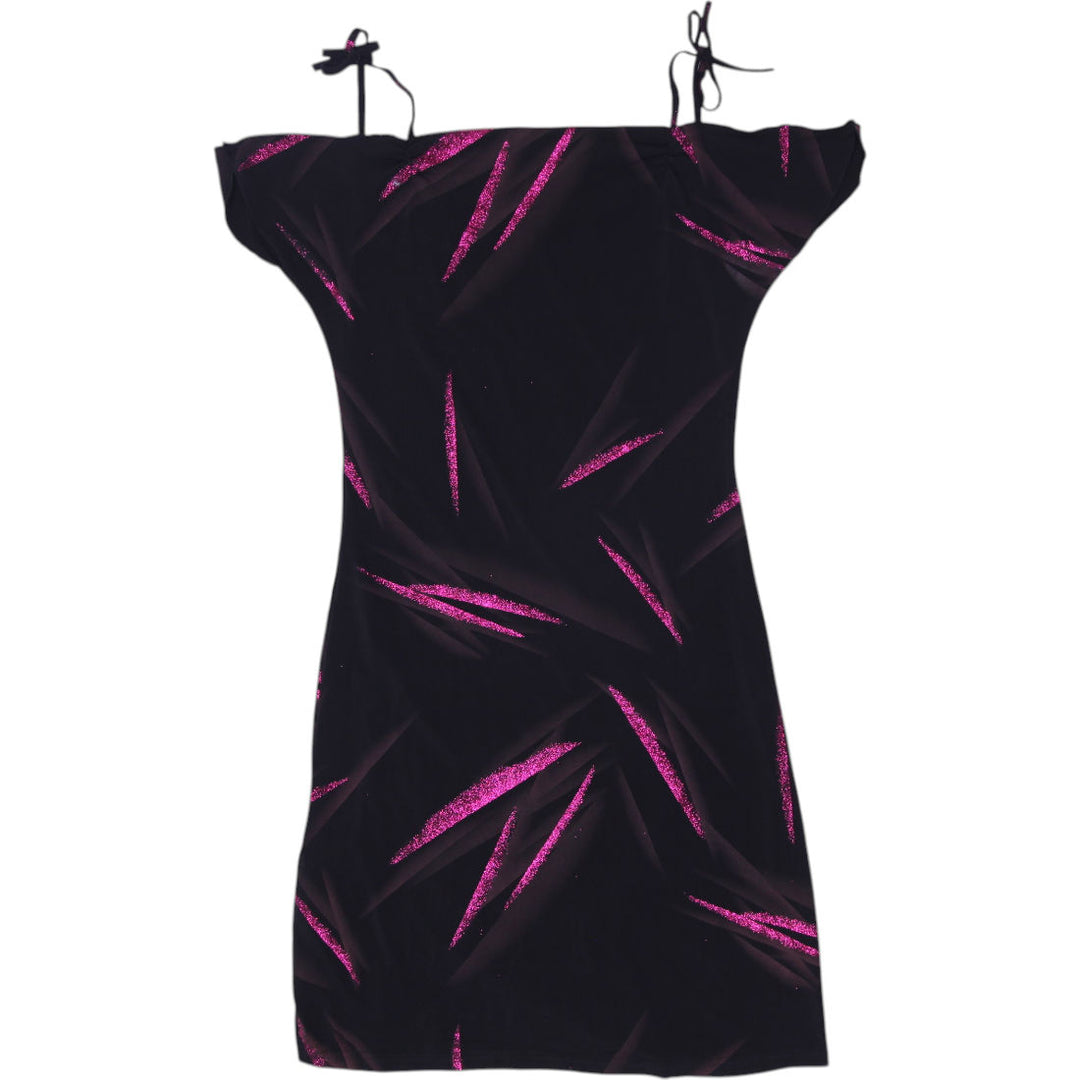 Y2K Ladies Pimkie Sparkle Abstract Mini Dress Size M