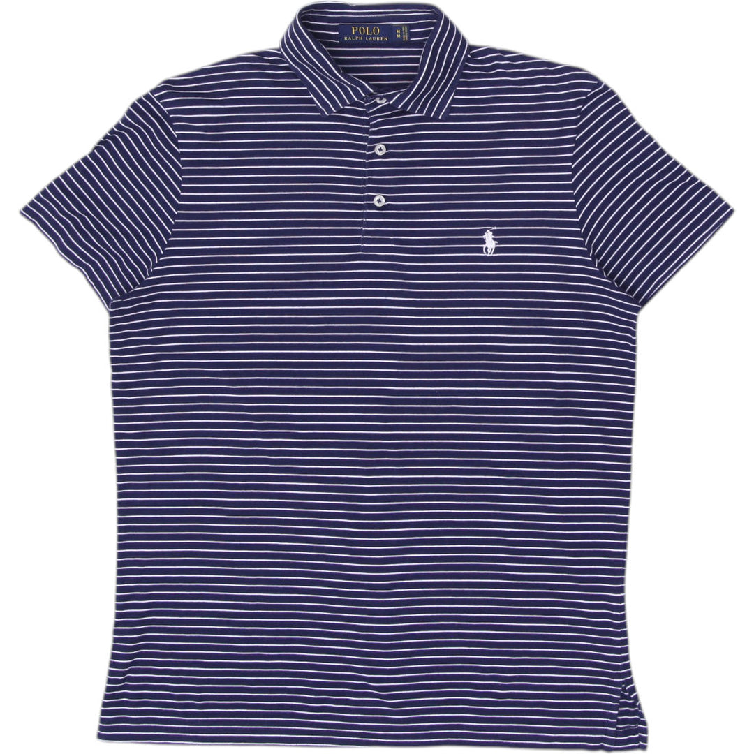 Mens Polo Ralph Lauren Pinstripe Cotton Polo Shirt Size M