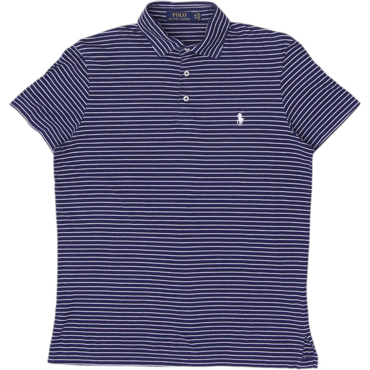 Mens Polo Ralph Lauren Pinstripe Cotton Polo Shirt Size M