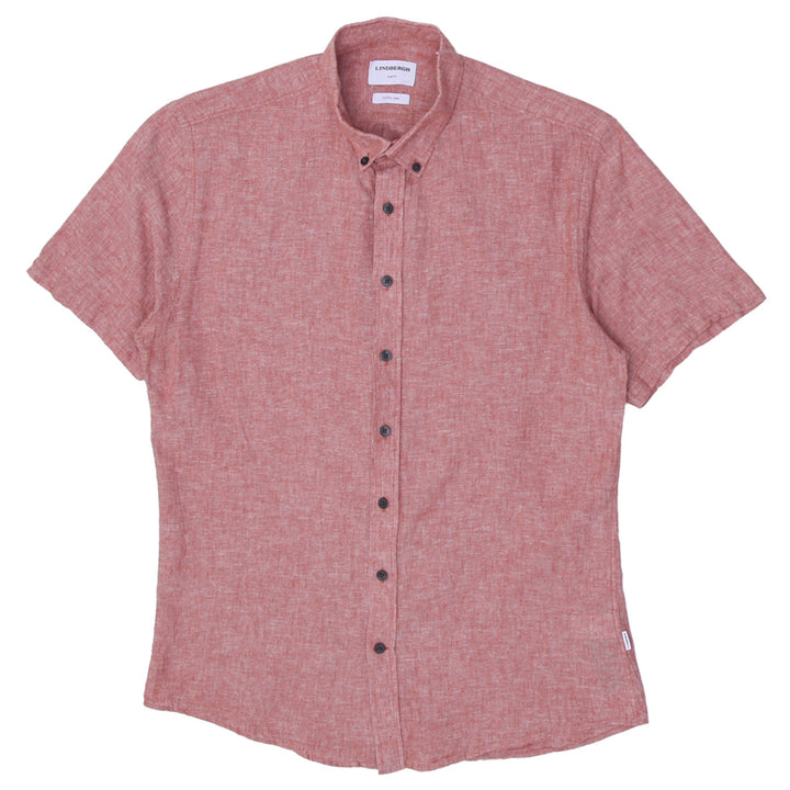 Mens Lindbergh Slim Fit Cotton Linen Shirt