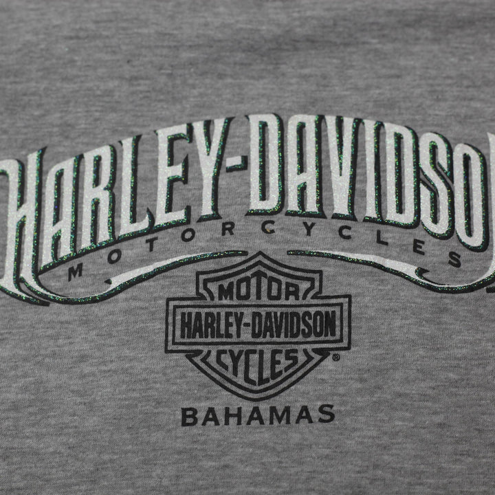 Y2K Ladies Harley Davidson Motorcycles Bahamas Graphic T-Shirt Size M