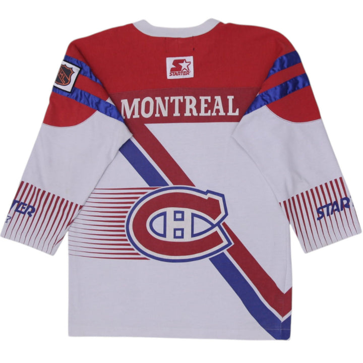 Vintage Starter Canadiens Montreal Hockey Jersey T-Shirt Red White Large