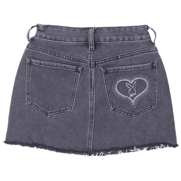 Y2K Playboy Frayed Denim Mini Skirt - Fashion Rerun Vintage Migration_Skirt