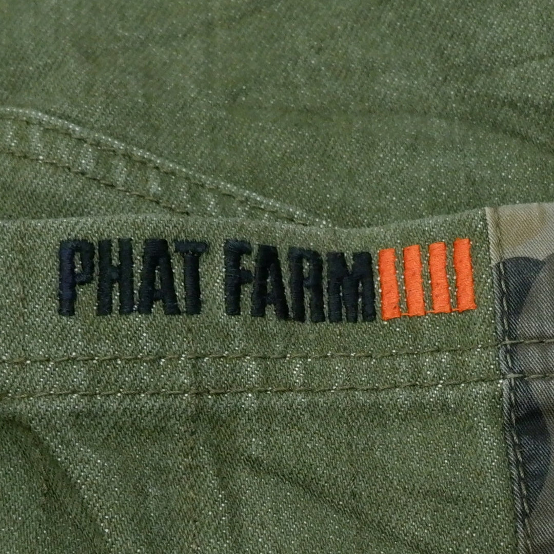 Y2K Mens Phat Farm Sport Utility Full Zip Denim Jacket