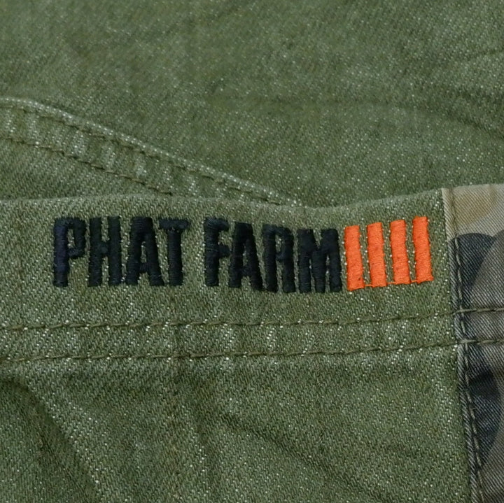 Y2K Mens Phat Farm Sport Utility Full Zip Denim Jacket