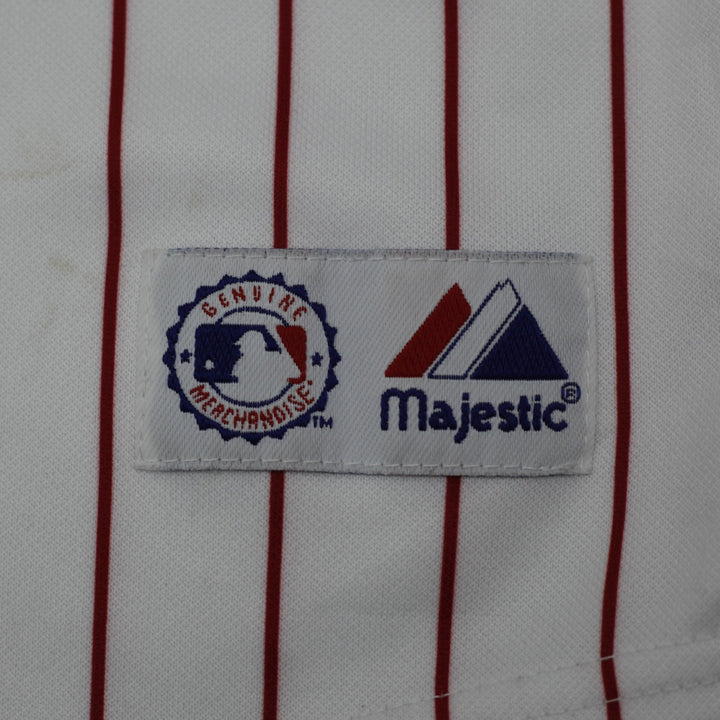 Vintage 00s Majestic Philadelphia Phillies Pinstripe Jersey Size XL | Migration_Jerseys - Detail View | Fashion Rerun