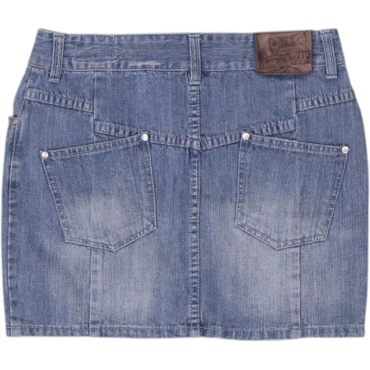 Y2K Embroidered Denim Mini Skirt Size S | Migration_Skirts - Side View | Fashion Rerun