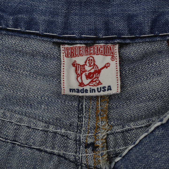 Y2K Mens True Religion Joey Jeans Washed Blue Straight Fit Made In USA