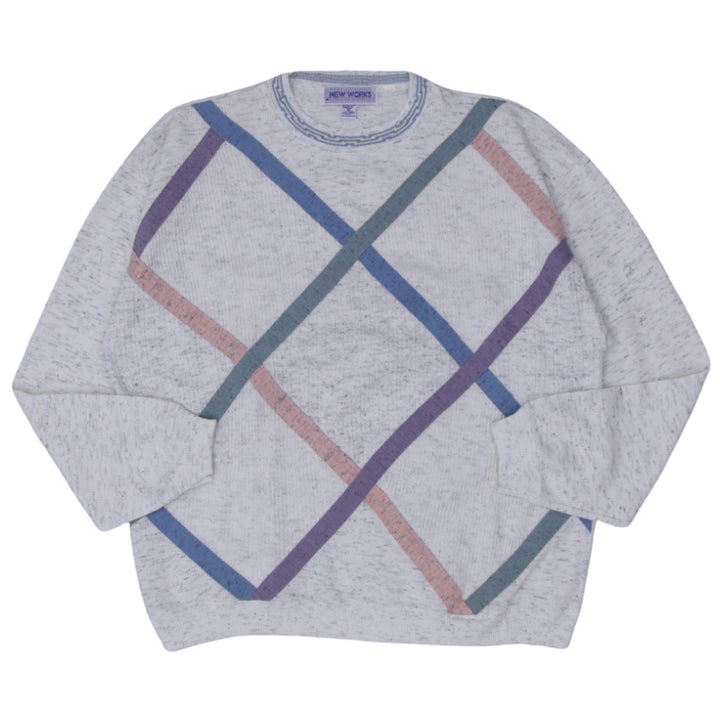 Vintage New Works Geometric Pullover Sweater XL - Fashion Rerun Vintage Migration_Sweaters
