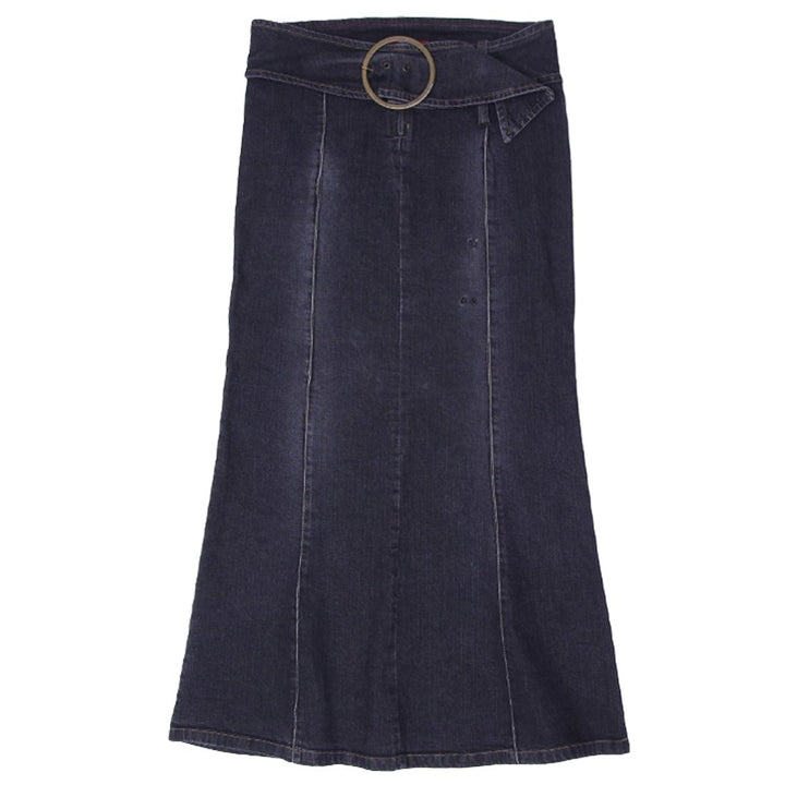Y2K Ladies BSB Jeans Belted Denim Long Skirt