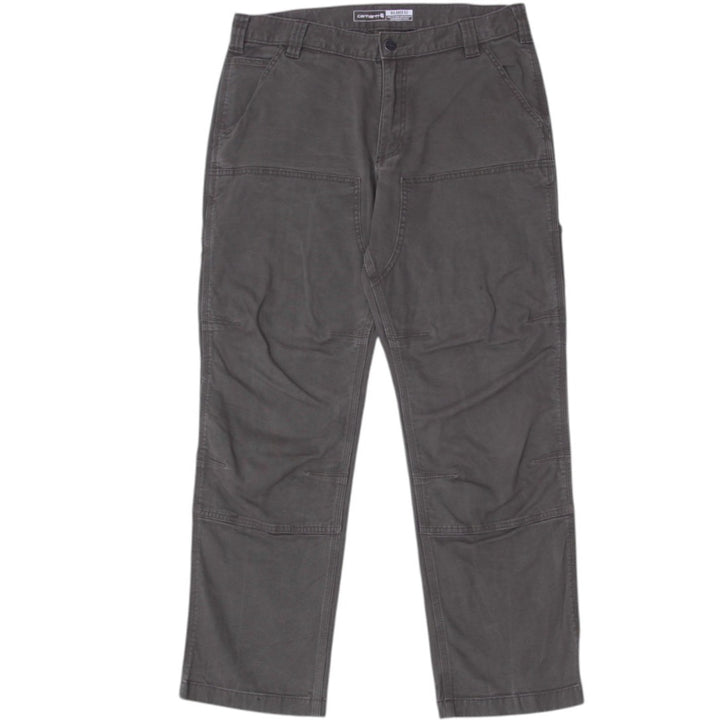 Mens Carhartt Rugged Flex Olive Canvas Double Front Relaxed Fit Workwear Pants | Migration_Pants WW Collectio | Fashion Rerun