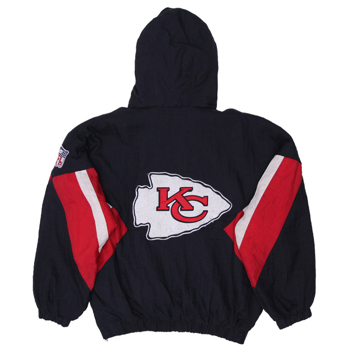 Vintage Kansas City Chiefs 1/2 Zip Quilt Hooded Jacket Size XL - Fashion Rerun Vintage Migration_Jacket
