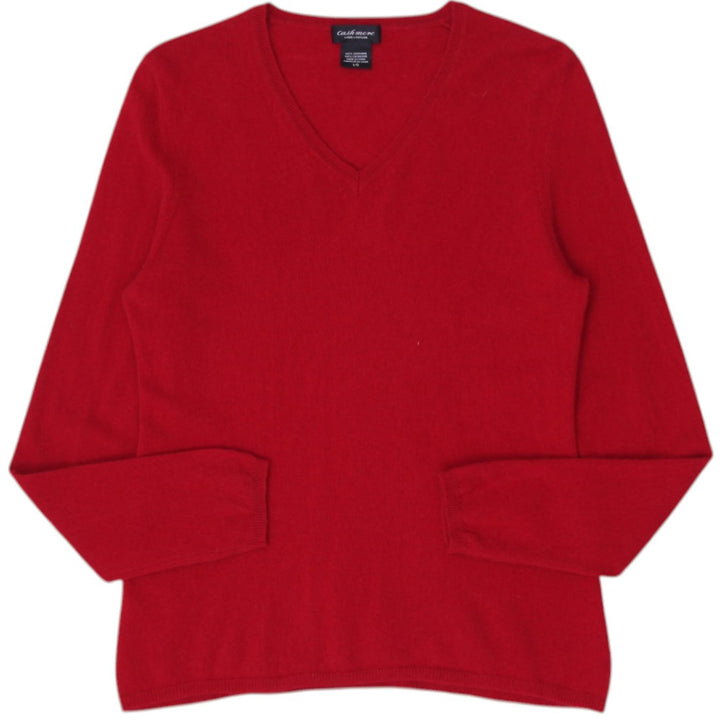 Ladies Lord & Taylor 100% Cashmere V-Neck Red Sweater