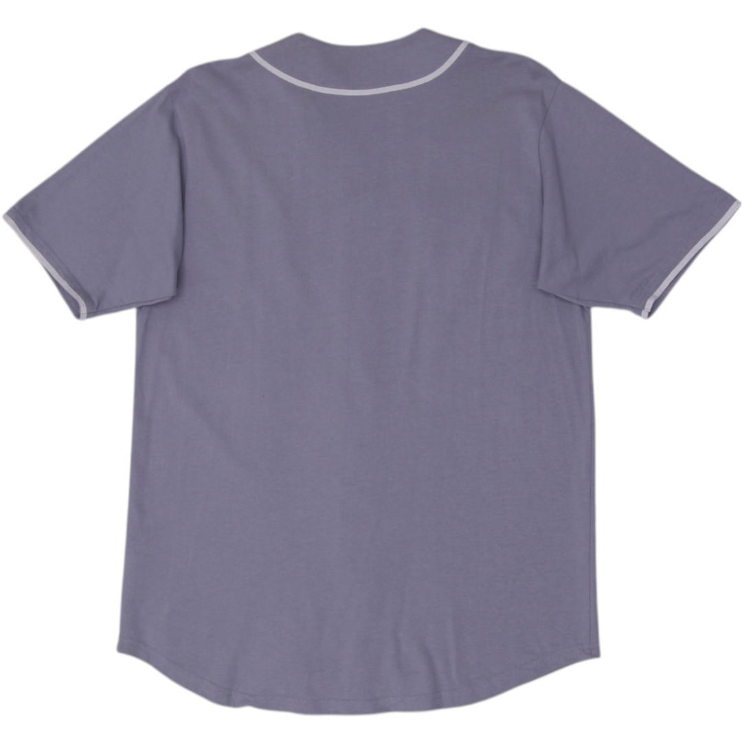 Mens Stussy Baseball Gray Short Sleeve Button Jersey L | Migration_Jerseys SW COLLECTION - Side View | Fashion Rerun