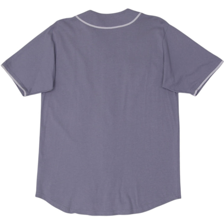 Mens Stussy Baseball Gray Short Sleeve Button Jersey L | Migration_Jerseys SW COLLECTION - Side View | Fashion Rerun