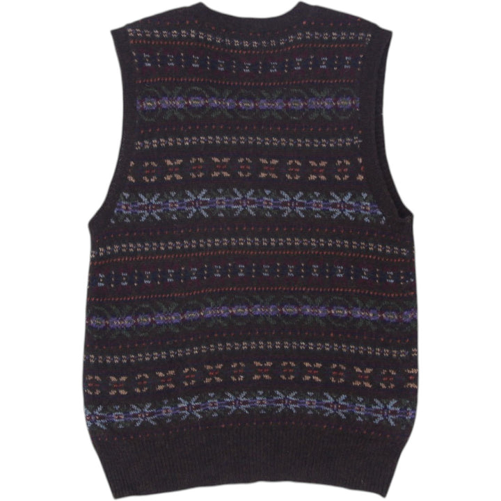 Vintage Mens Polo Ralph Lauren Vest Brown Wool Patterned Knitwear Size M | Migration_Vests RL Collection - Si | Fashion Rerun