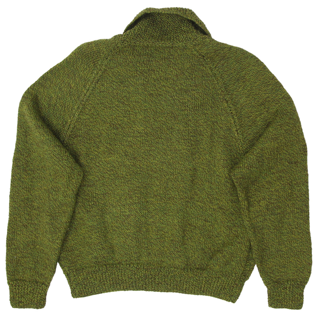 Vintage Green Knitted Full Zip Sweater
