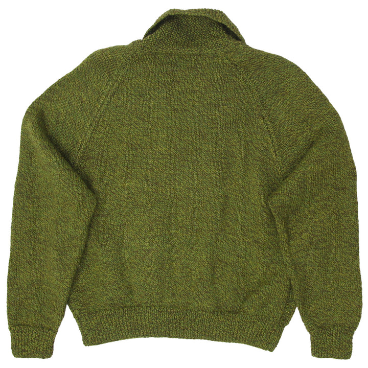 Vintage Green Knitted Full Zip Sweater