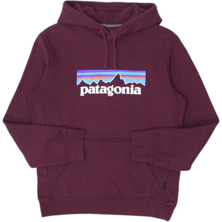 Mens Patagonia Hoodie Maroon Logo Graphic Pullover